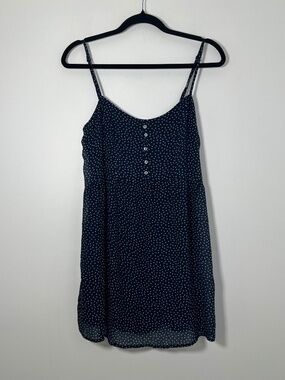 Abercrombie & Fitch Womens Medium Day Dress Blue & White Polka Dots Boho Summer